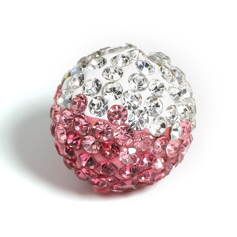 Wholesale 10pcs/pack 16mm Shambhala Clay Drill Ball Colorful Rhinestone Soft Clay Beads